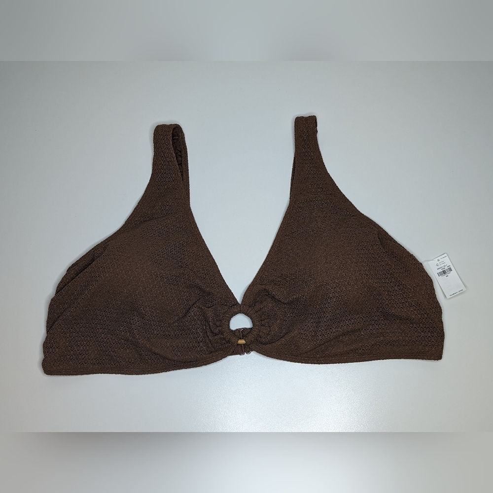 NWT Old Navy 4X Crochet O-Ring Maplewood Brown Bikini Top Padded
